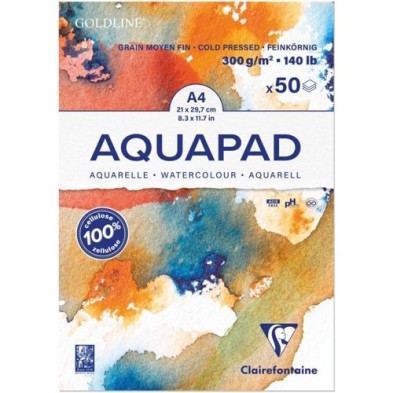 Materiais Belas Artes - Bloco Aquarela Aquapad A4 50f 300g Grano Fino Clairefontaine | totenart.com