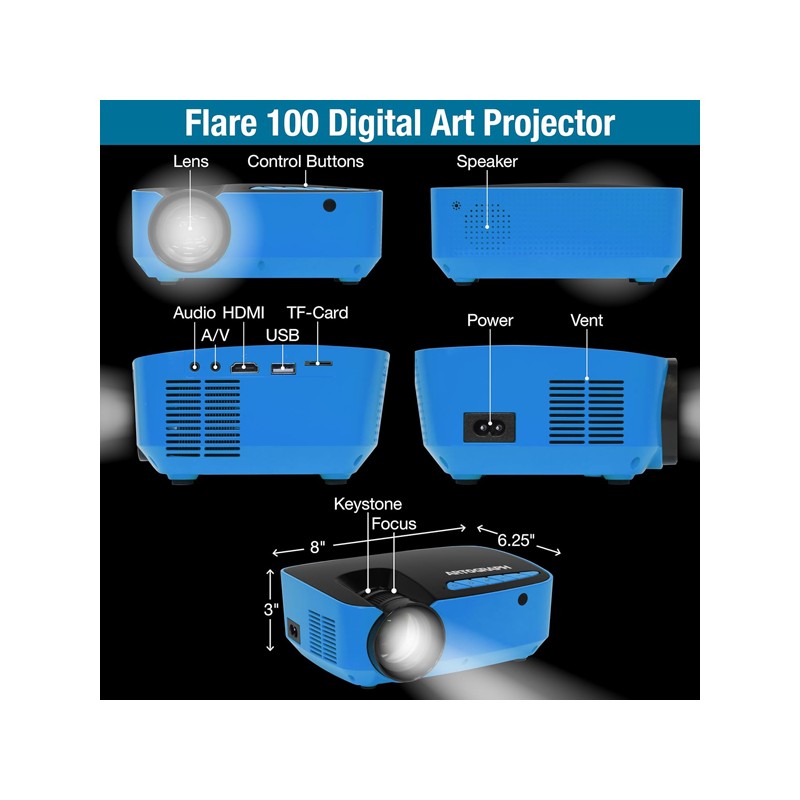 Materiais Belas Artes - Projetor HD Digital Flare100 Artograph  | totenart.com