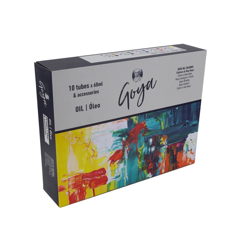 Oleo Titan Extrafino, caixa de madeira, 10 cores 40 ml.