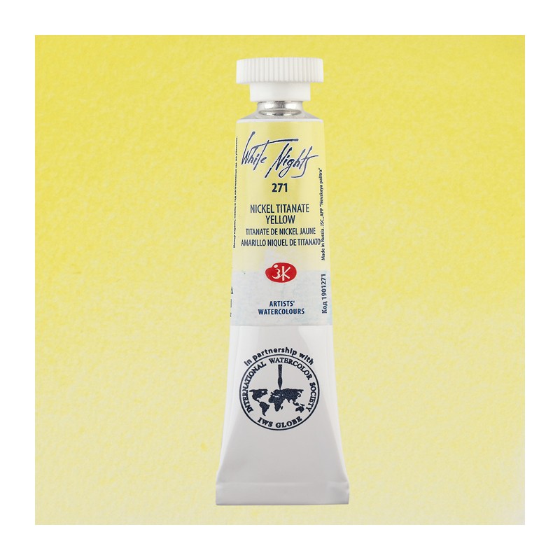 Materiais Belas Artes - Aquarelas White Nights no tubo 10 ml. Titanato de níquel amarelo 271 | totenart.com