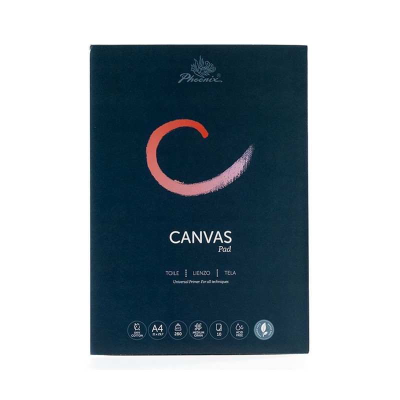 Materiais Belas Artes - Bloco Canvas Pad, grão médio, A4, 280 gr. 10 f. Phoenix | totenart.com