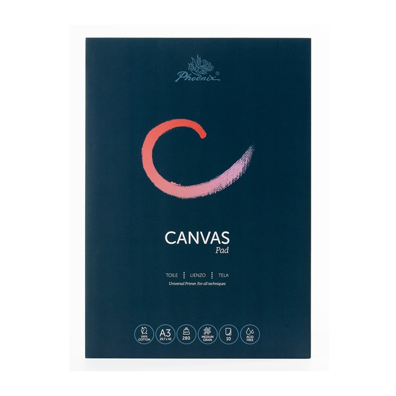 Materiais Belas Artes - Bloco Canvas Pad, grão médio, A3 280 gr. 10 f. Phoenix | totenart.com
