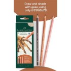 Conjunto criativo 3 lápis Polychromos Faber-Castell Aranha: caixa e lápis do conjunto