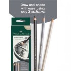 Conjunto criativo 3 lápis Polychromos Faber-Castell Relógio: caixa e lápis do conjunto