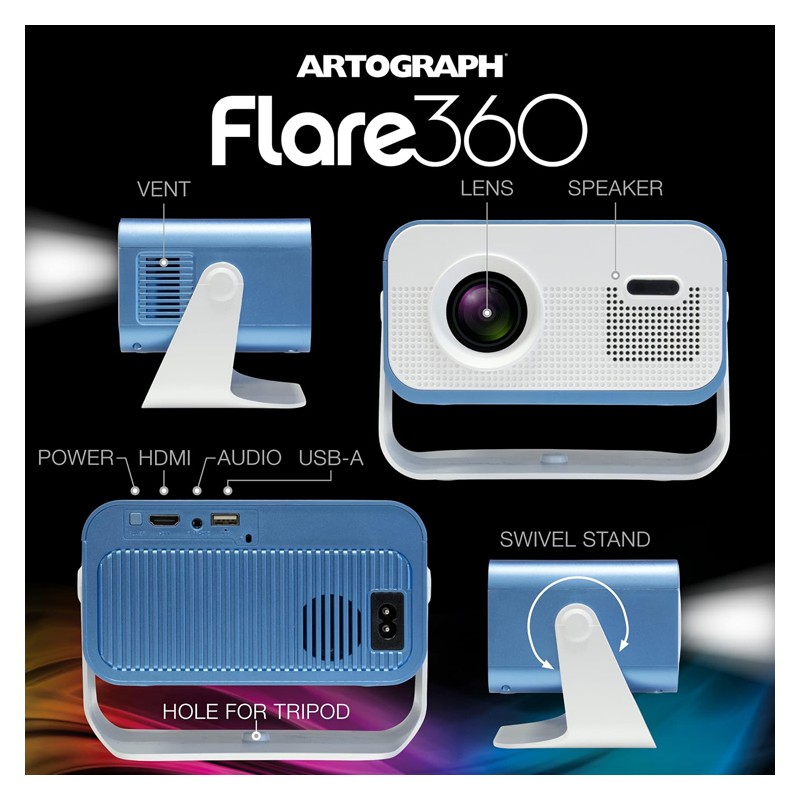 Materiais Belas Artes - Projetor HD Digital Flare360 Artograph | totenart.com