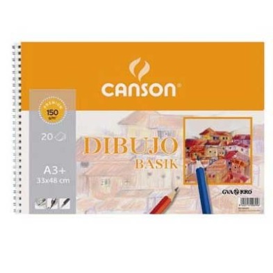 Materiais Belas Artes - Basik Desenho, Bloco com anéis 20 f., 150 gr., A3+ | totenart.com