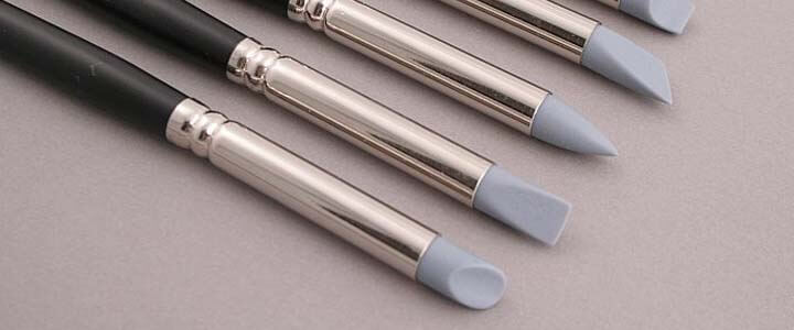 Pincéis de borracha, tipos e usos