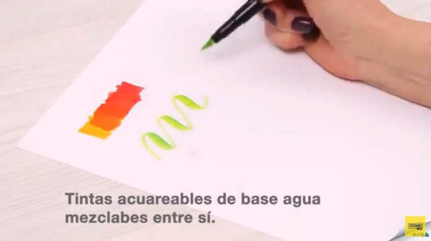 Como utilizar os marcadores Aqua Brush Duo 5 totenart tinta al agua dos colores 23