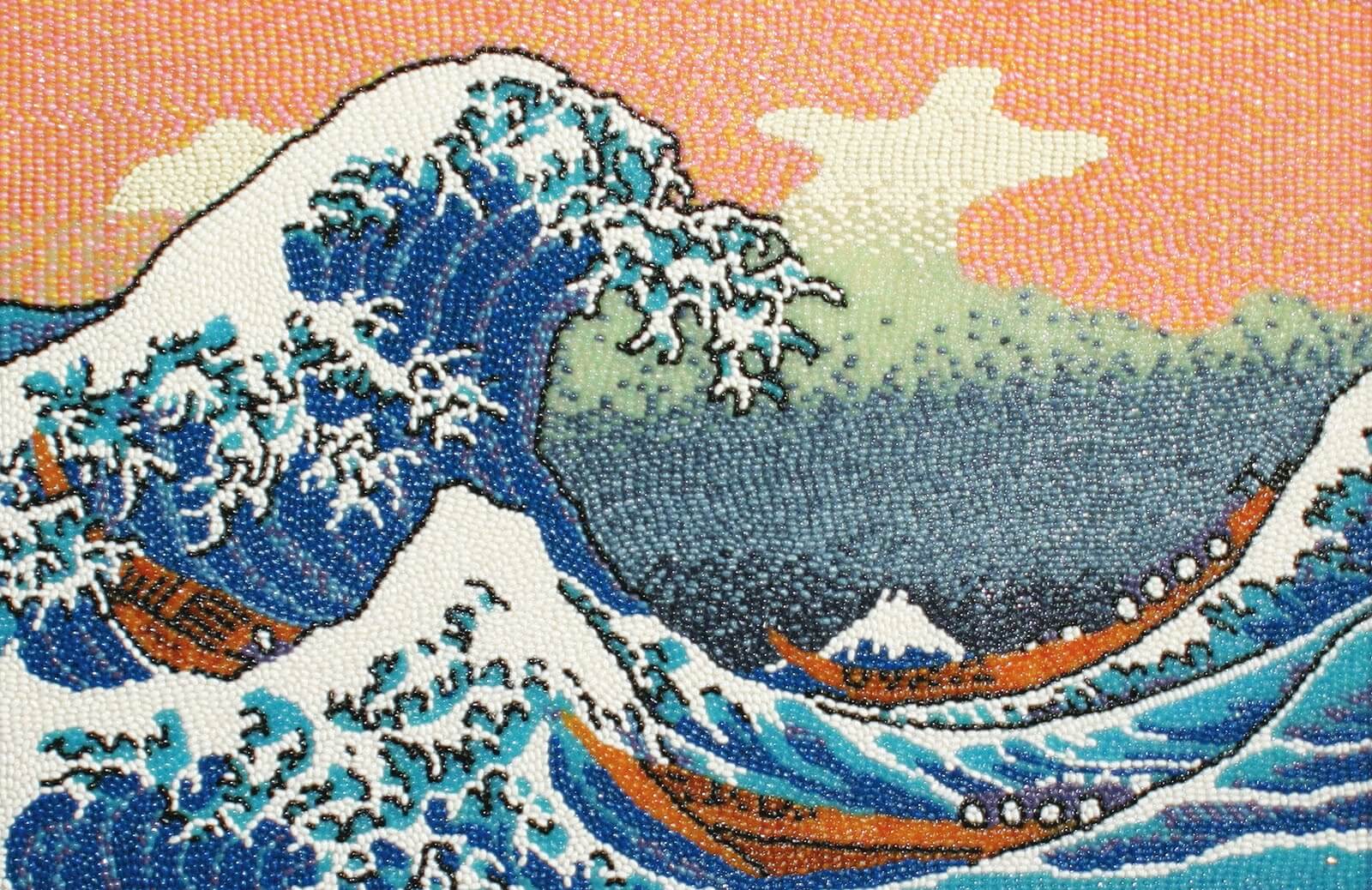 arte comida japon gran ola totenart