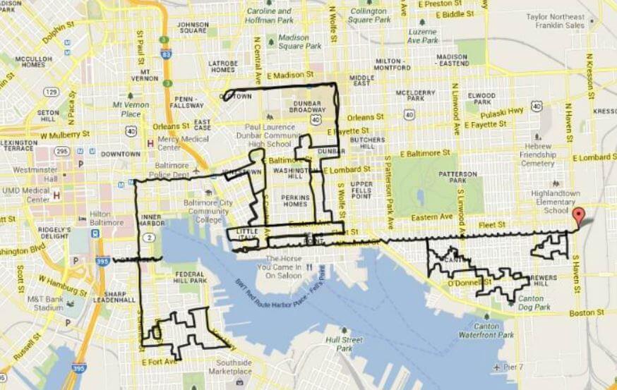 Desenho por GPS, em grande escala