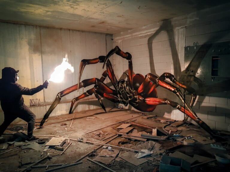 Odeith ou como pintar grafíti no ar 5 huge spider anamorphic 2018 odeith 768x576 4
