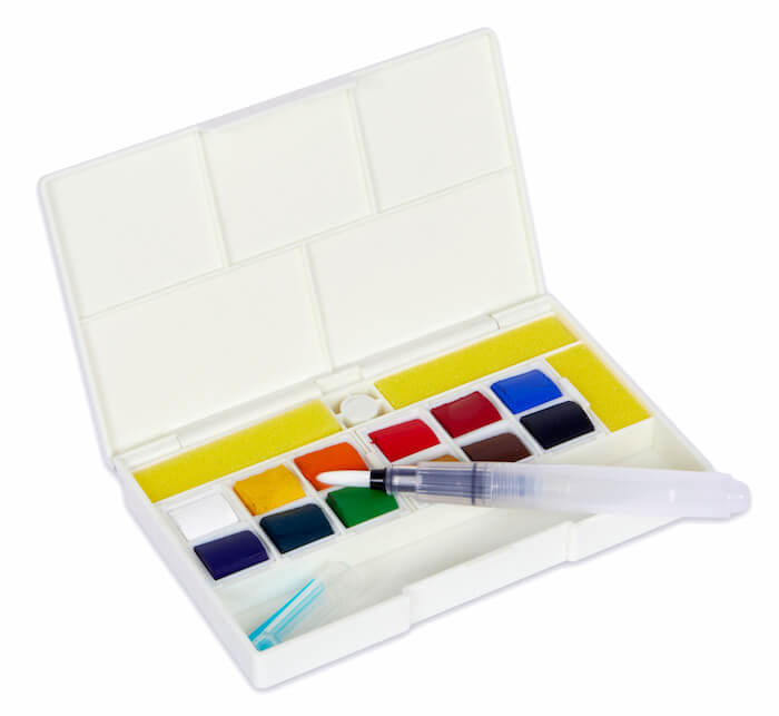 Aguarelas mãos livres Sennelier 3 caja-12-acuarelas-soporte-totenart-com